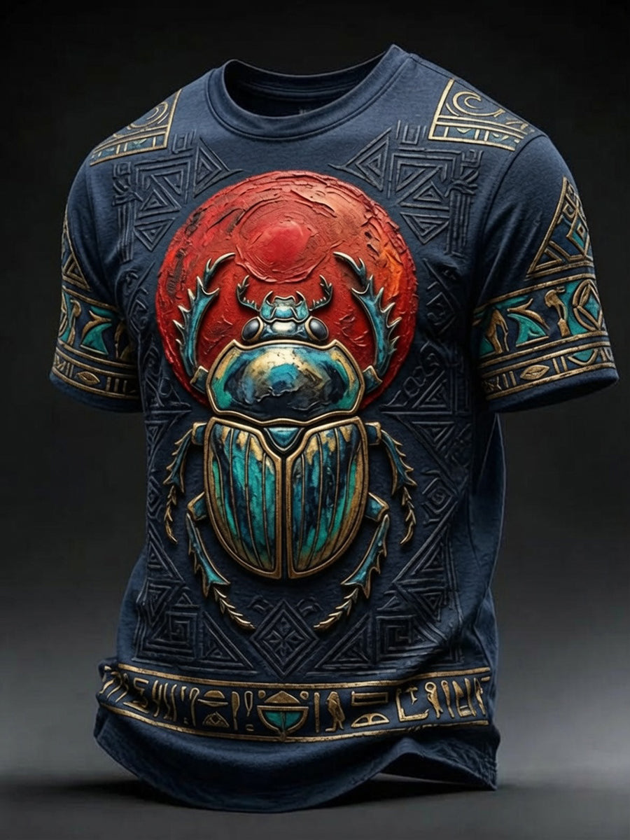 Men’s Art Printed Ancient Egyptian Civilization Leisure T-Shirt