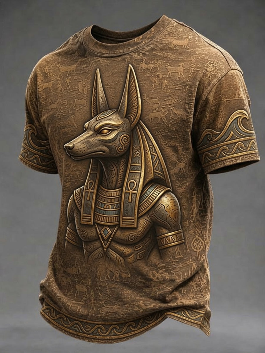 Men’s Art Printed Ancient Egyptian Civilization Leisure T-Shirt