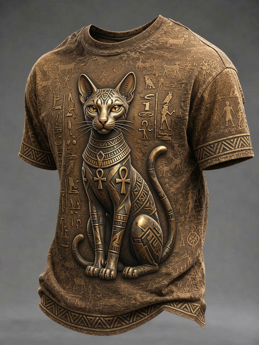 Men’s Art Printed Ancient Egyptian Civilization Leisure T-Shirt