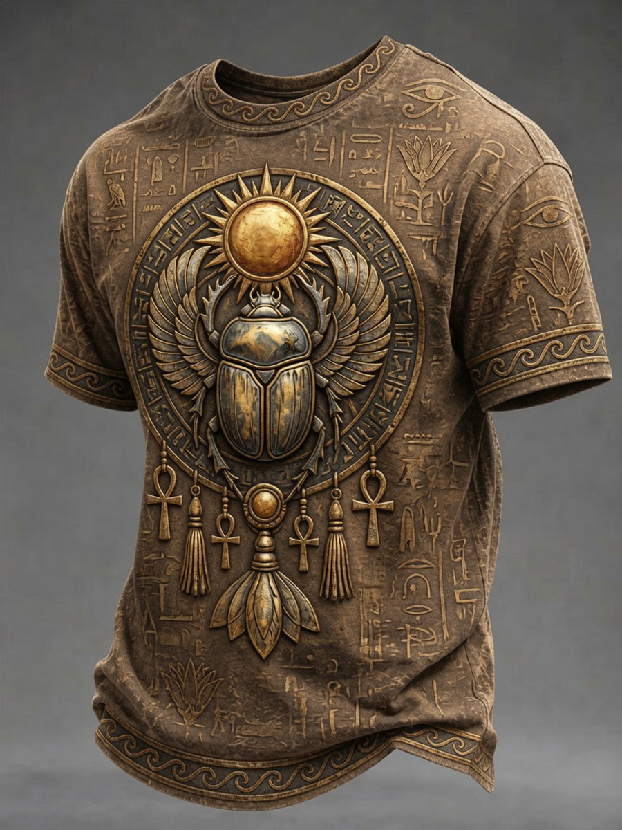 Men’s Art Printed Ancient Egyptian Civilization Leisure T-Shirt