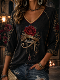 Women's Egyptian Civilization Linen Short-Sleeved T-Shirt
