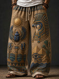 Men’s Ancient Egyptian Art Print Loose Drawstring Waistband Pants