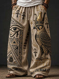 Men's Ancient Egyptian Eagle And Eye Of Horus Art Print Loose Drawstring Waist Pants