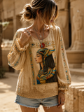 Women's Egyptian Civilization Cotton-Linen Shirt