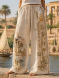 Women's Egyptian Civilization Comfortable High Stretch Flared Pants