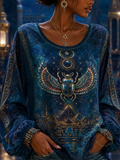 Women's Ancient Egyptian Civilization Cotton-Linen Shirt