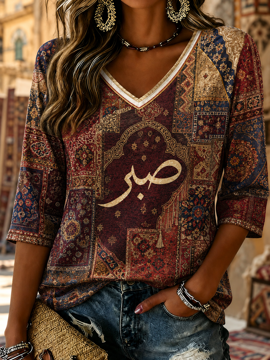 Women's Egyptian Islam Linen Short-Sleeved T-Shirt