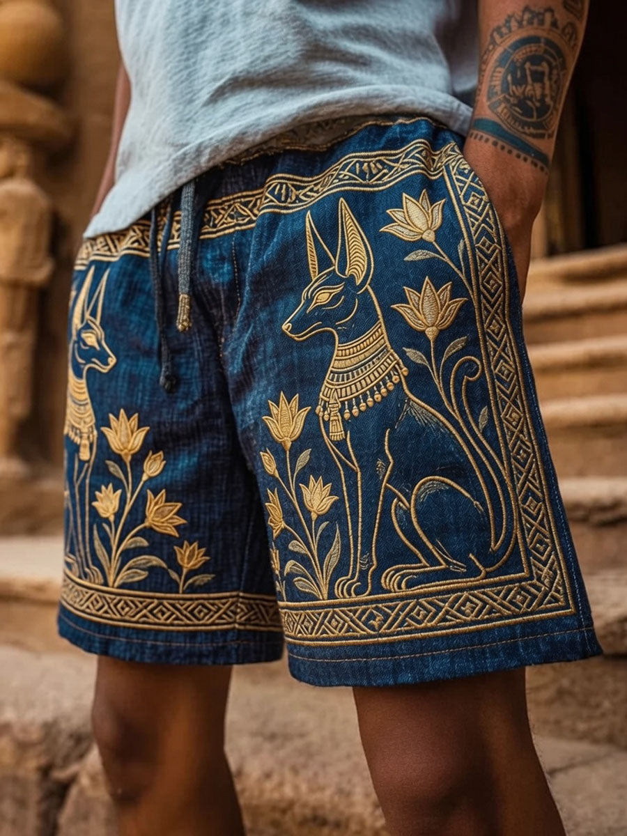 Men’s Ancient Egyptian Civilization Printed Casual Shorts