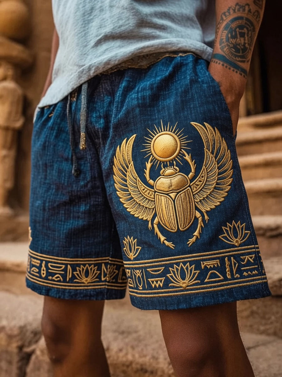 Men’s Ancient Egyptian Civilization Printed Casual Shorts