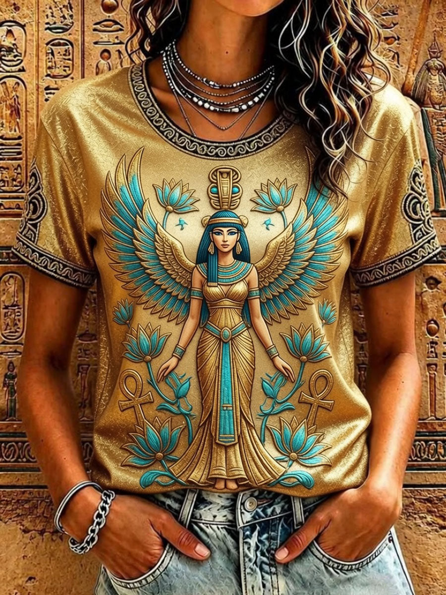 Women’s Ancient Egyptian Civilization Printed Casual T-Shirt
