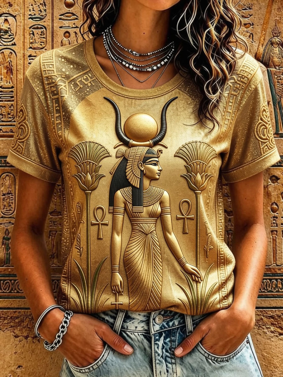 Printed Vintage Fashion Loose Short Sleeve T-Shirt