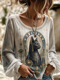 Women's Egyptian Civilization Cotton-Linen Shirt