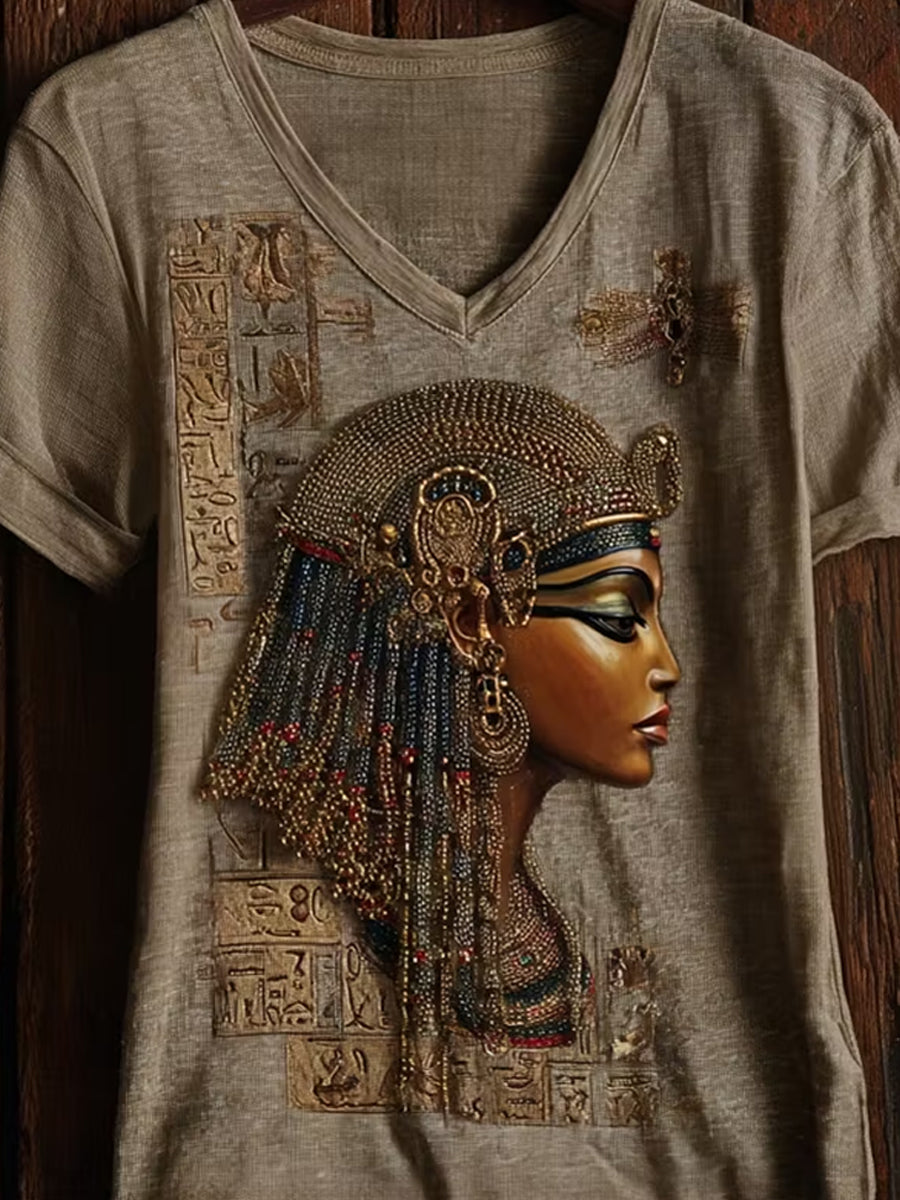 Retro Ancient Egyptian Art Print Casual T-shirt