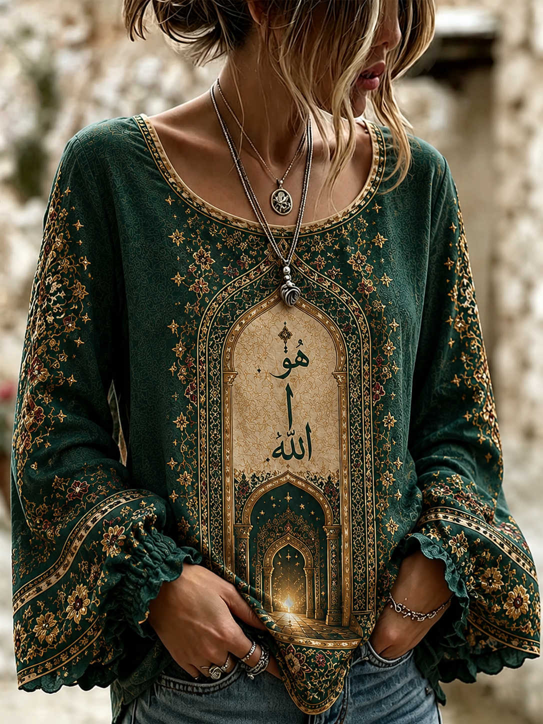 Women's Egyptian Islam Cotton-Linen Shirt