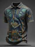 Men’s Art Print of Ancient Egyptian Civilization Casual Short-Sleeve Polo Shirt