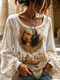 Women's Egyptian Civilization Cotton-Linen Shirt
