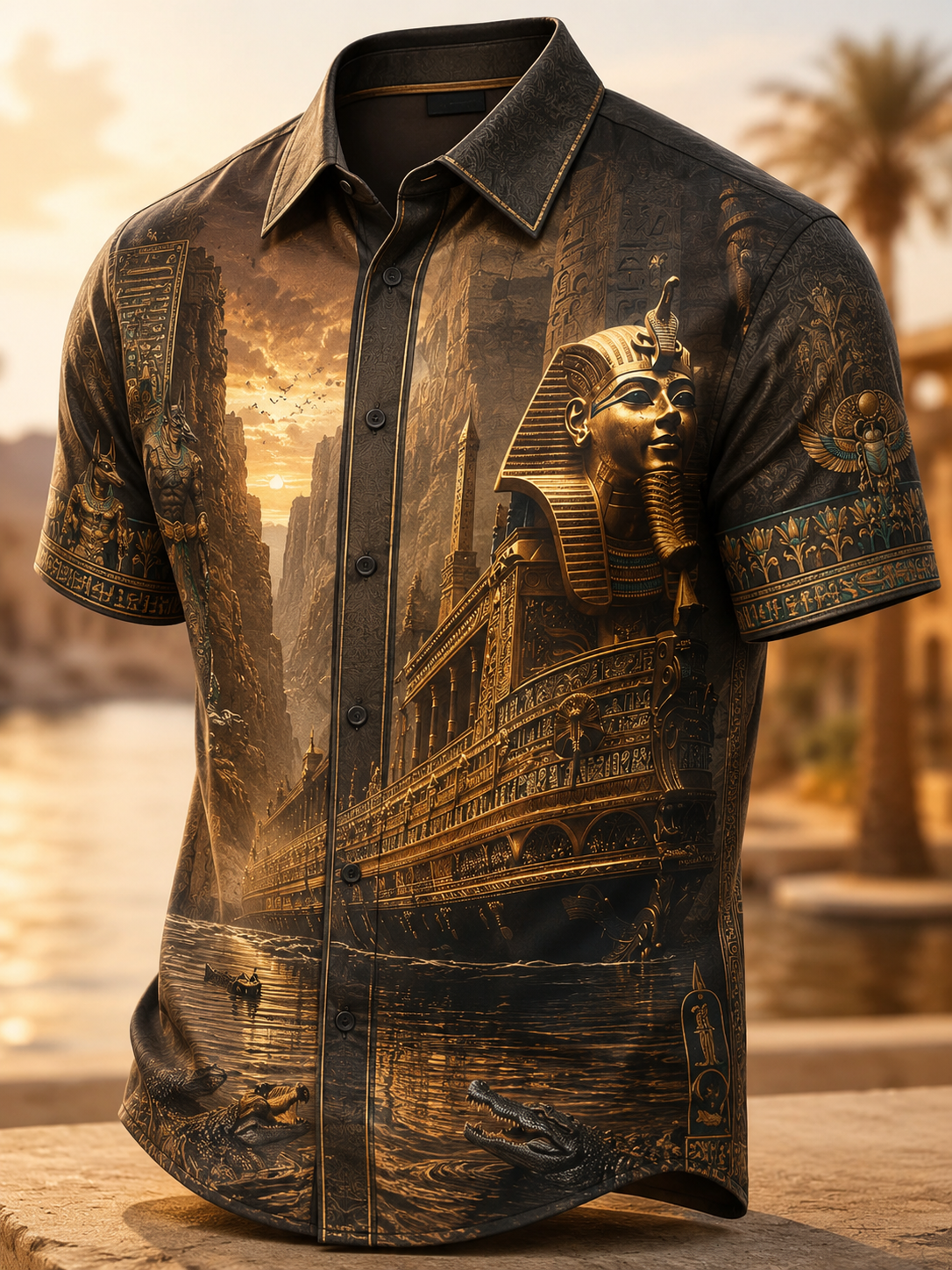 Men's Egyptian Civilization Short-Sleeved Shirt