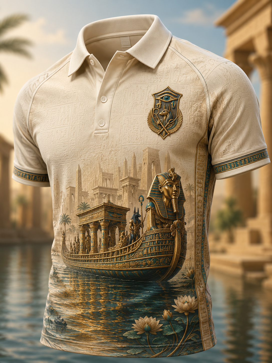 Men's Egyptian Civilization Art Print Polo Shirt