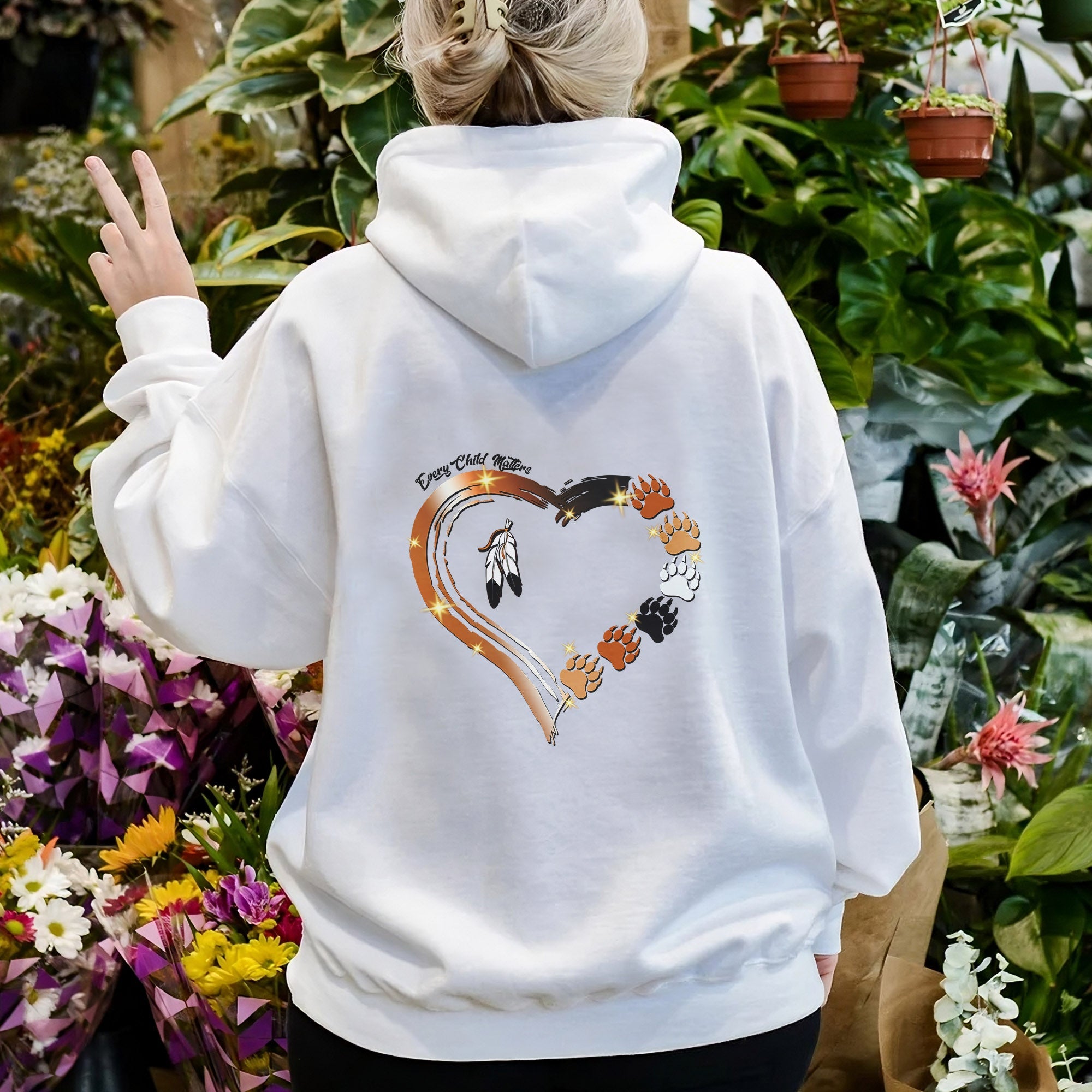 Every Child Matters Paws Of Heart Shirt Unisex Back T-shirt/Hoodie/Sweatshirt