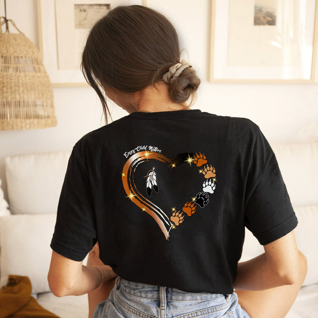 Every Child Matters Paws Of Heart Shirt Unisex Back T-shirt/Hoodie/Sweatshirt