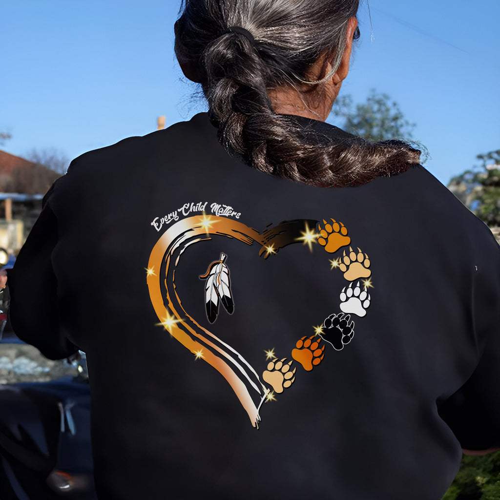 Every Child Matters Paws Of Heart Shirt Unisex Back T-shirt/Hoodie/Sweatshirt