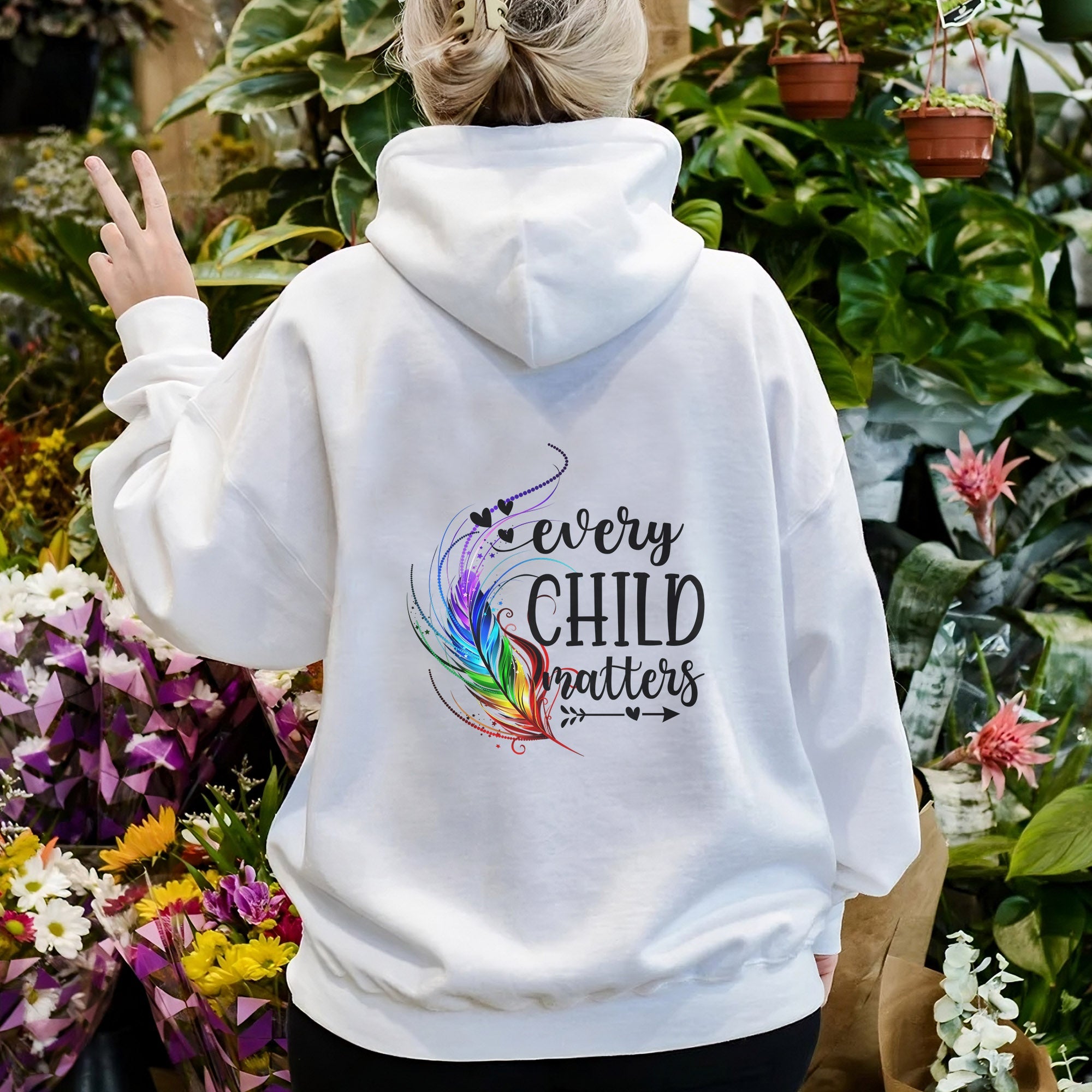 Every Child Matters Native Feathers Unisex Back T-shirt/Hoodie/Sweatshirt