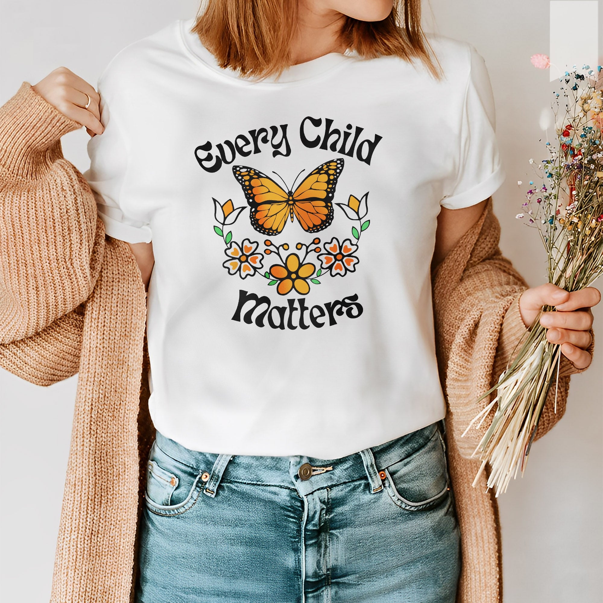 Every Child Matters Native Orange Butterfly Native American Unisex T-shirt/Hoodie/Sweatshirt