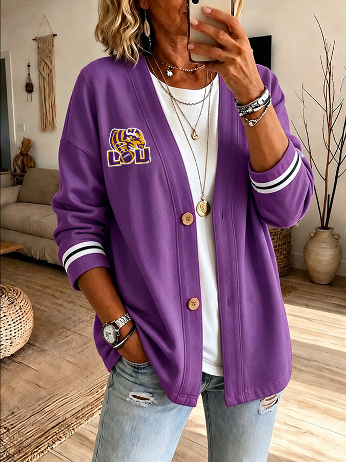 Women'S Football Fan Casual Cardigan Top