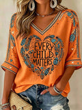 ❤️Buy 3 Get 20% Off❤️Women'S Orange Shirt With Daily Print T-Shirt