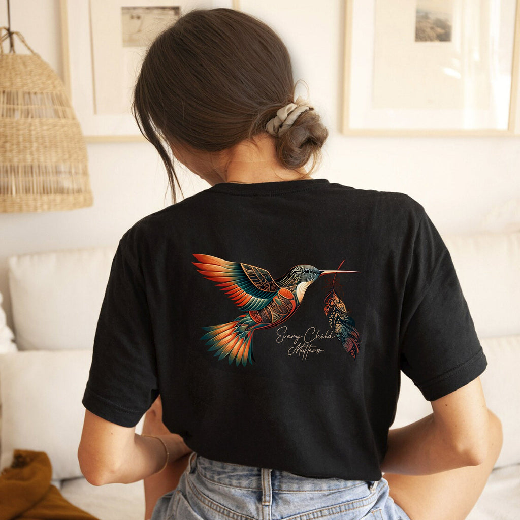 Every Child Matters Hummingbird With Feather Unisex Back T-shirt/Hoodie/Sweatshirt