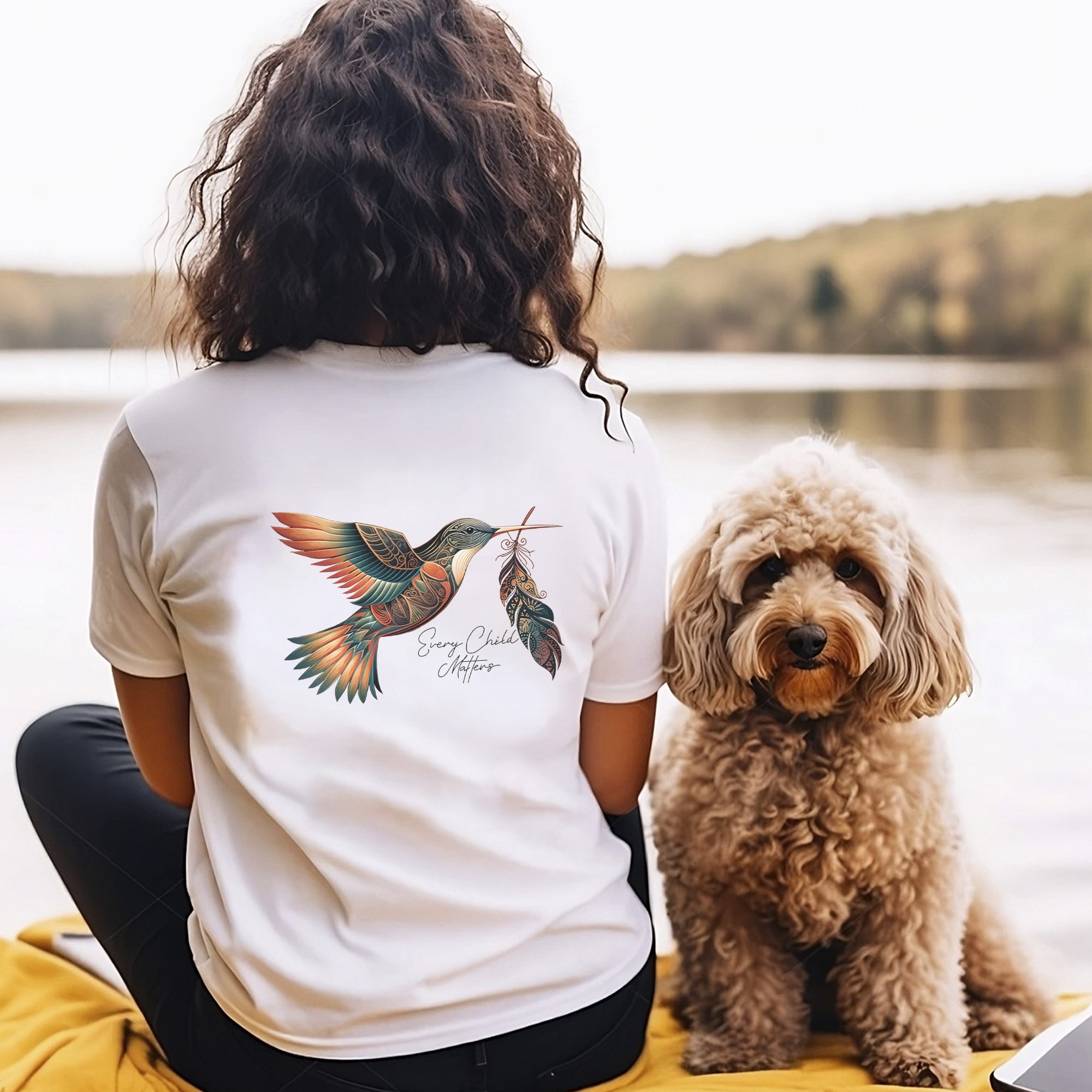 Every Child Matters Hummingbird With Feather Unisex Back T-shirt/Hoodie/Sweatshirt