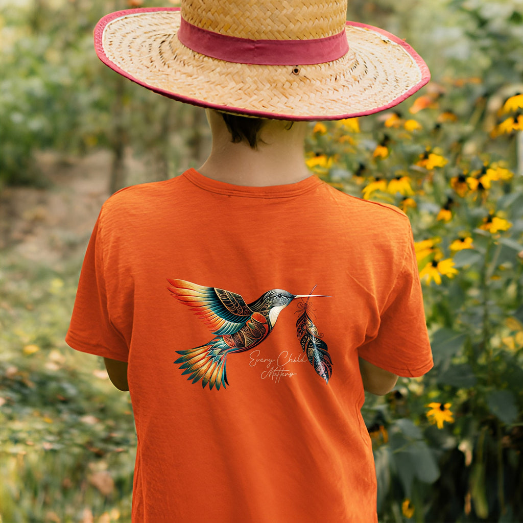 Every Child Matters Hummingbird With Feather Unisex Back T-shirt/Hoodie/Sweatshirt