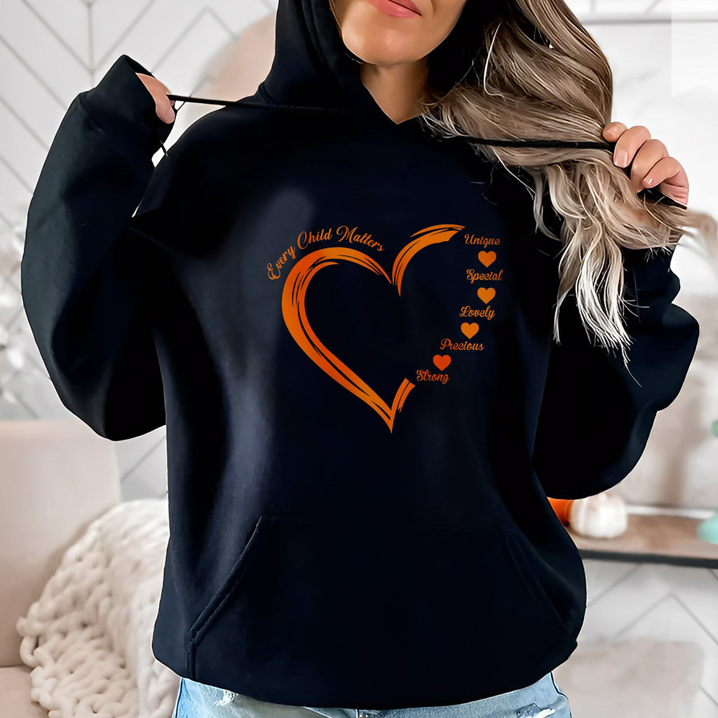 Every Child Matters Orange Heart Native American Unisex T-shirt/Hoodie/Sweatshirt - Custom Design