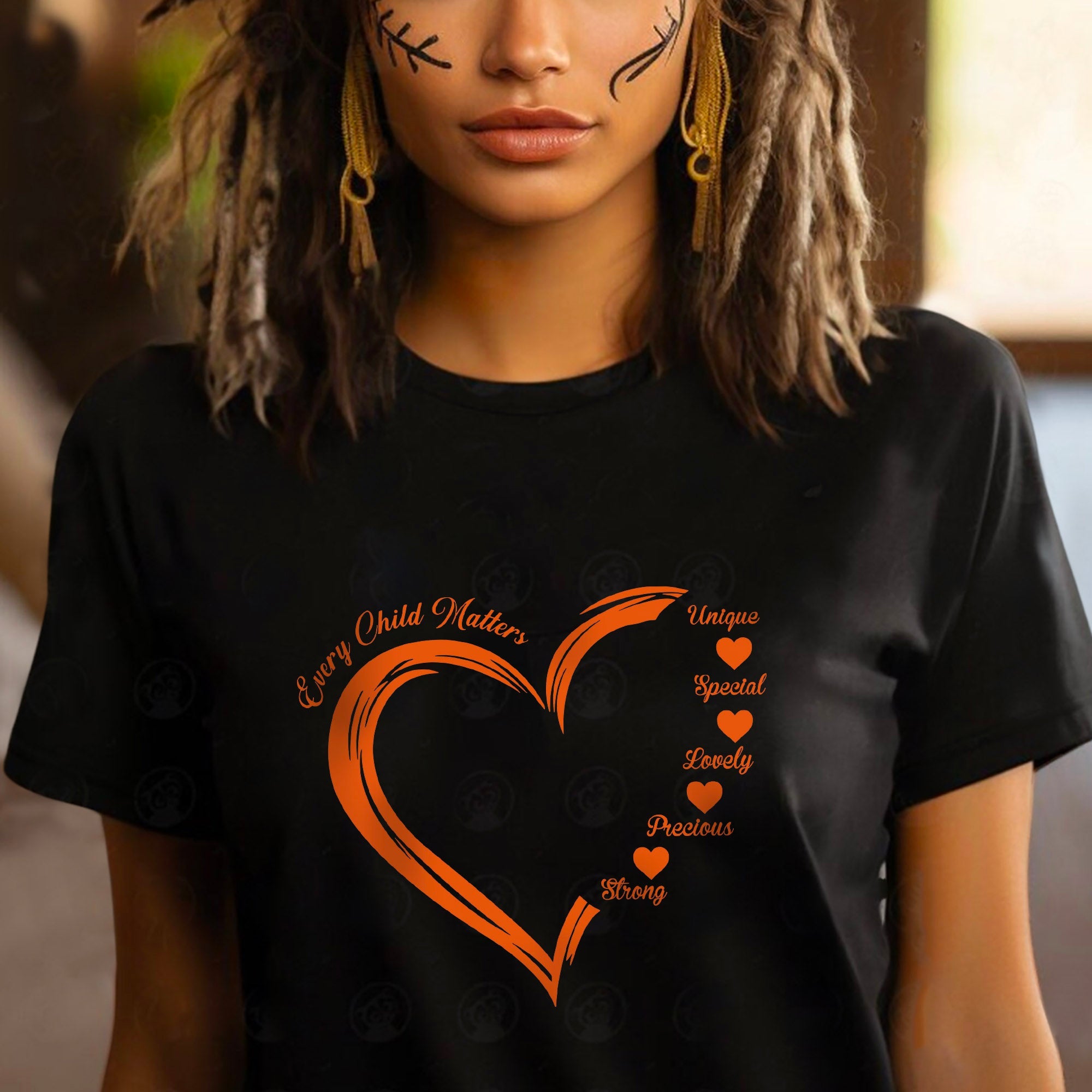 Every Child Matters Orange Heart Native American Unisex T-shirt/Hoodie/Sweatshirt