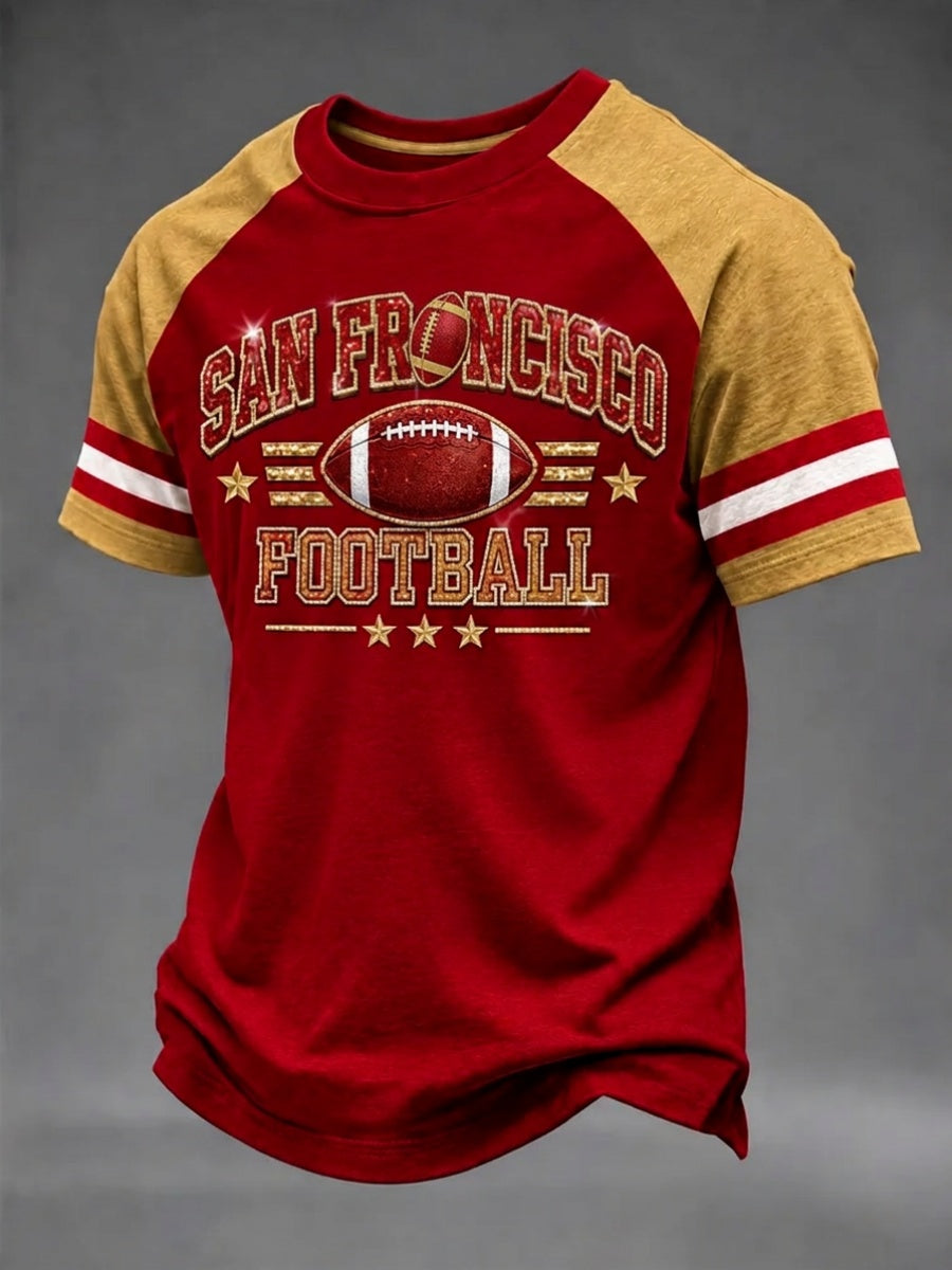Men's Football Print Casual T-Shirt