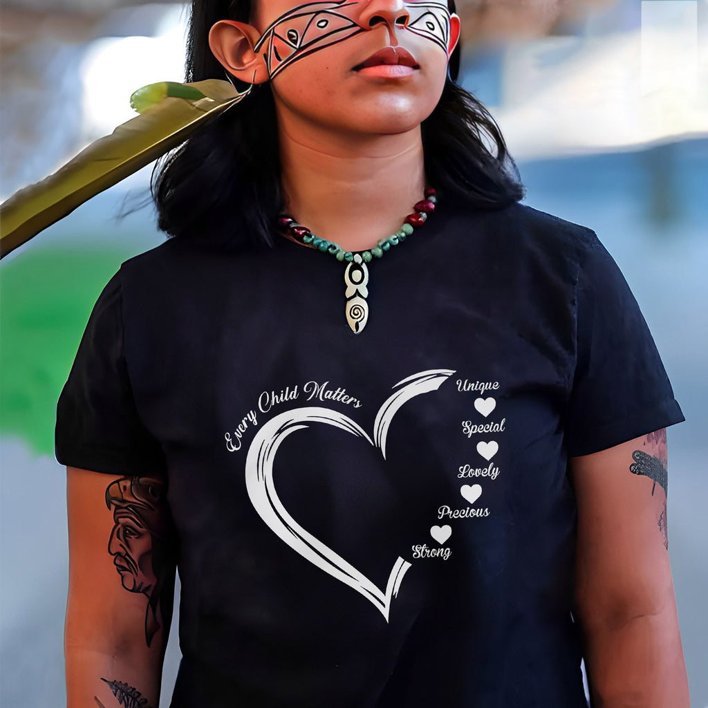 Every Child Matters White Heart Native American Unisex T-shirt/Hoodie/Sweatshirt