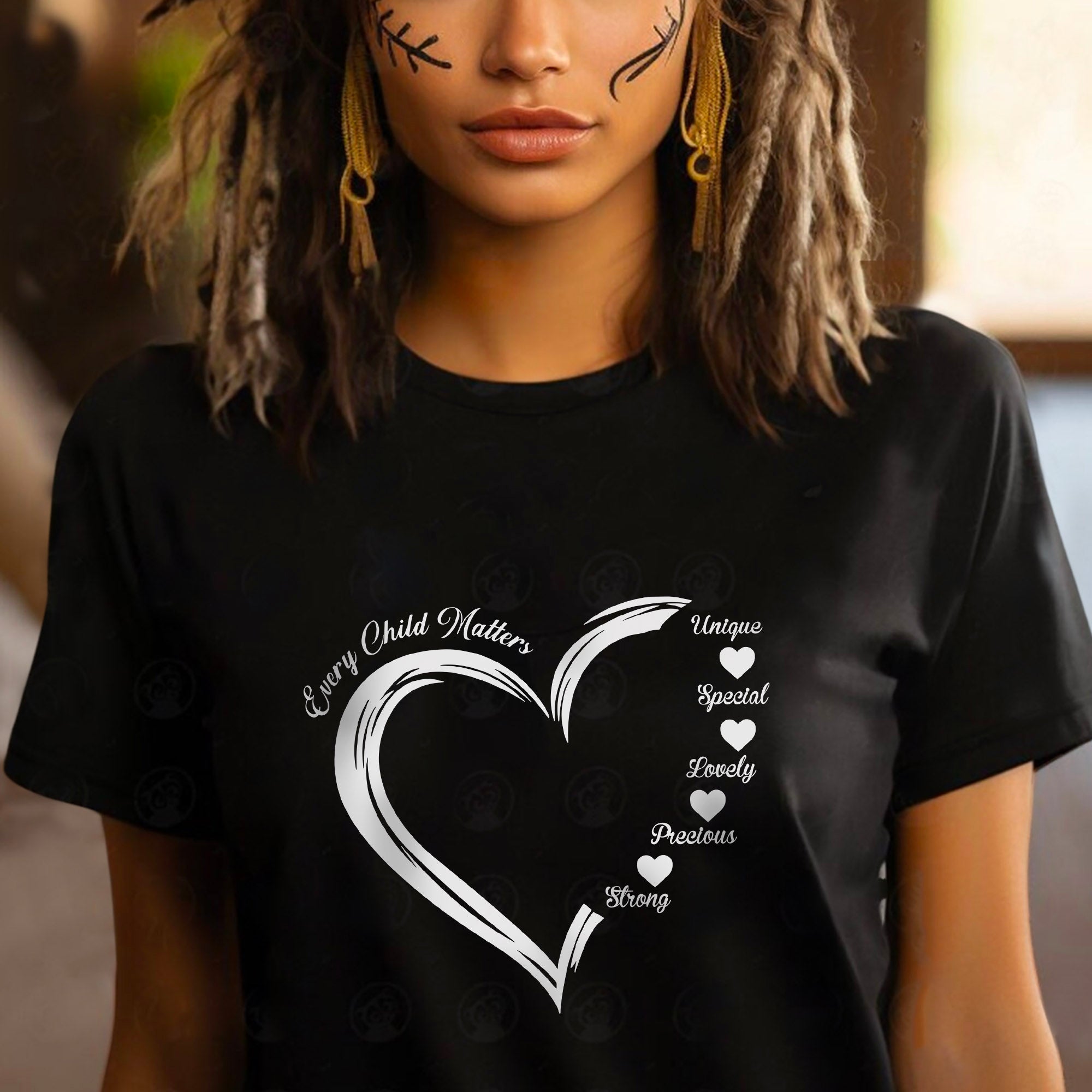 Every Child Matters White Heart Native American Unisex T-shirt/Hoodie/Sweatshirt
