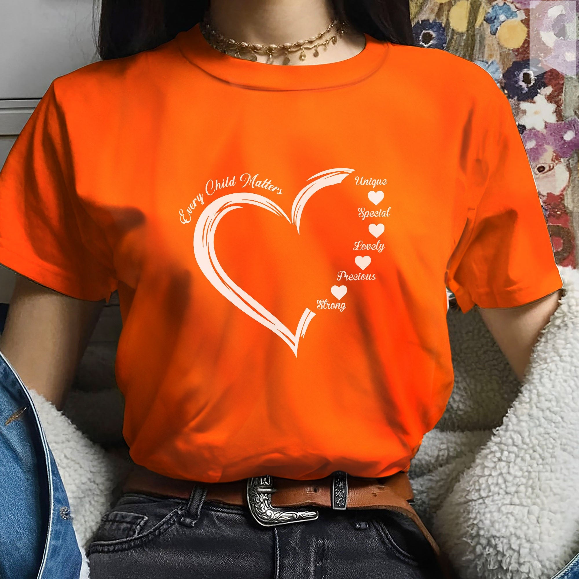 Every Child Matters White Heart Native American Unisex T-shirt/Hoodie/Sweatshirt
