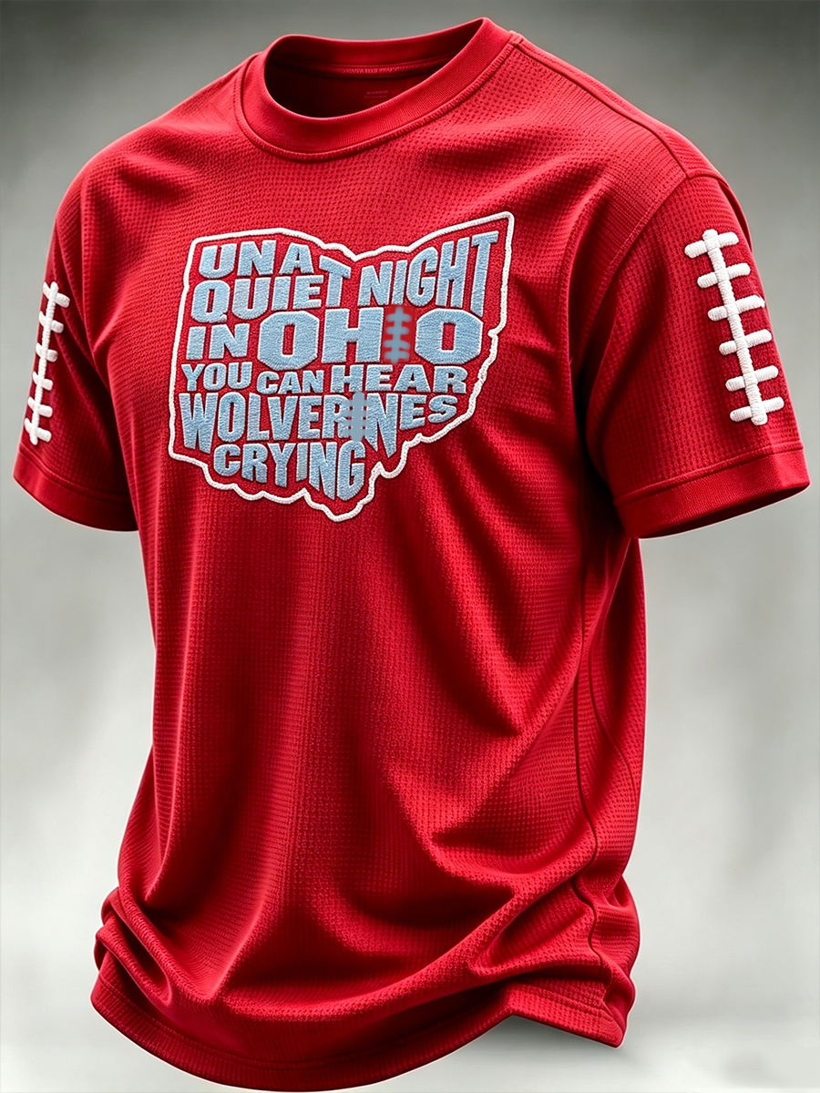 Men's Football Art Pattern Waffle T-Shirt