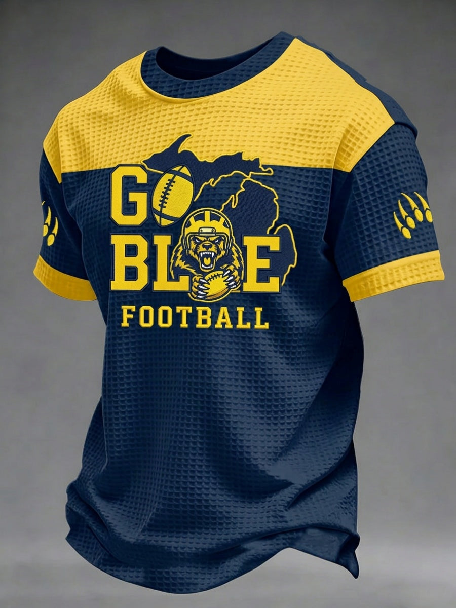 Men's Football Pattern Waffle T-Shirt