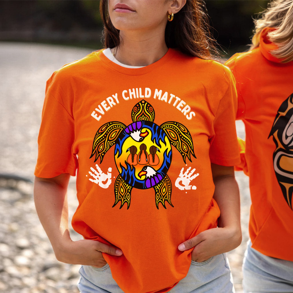 Carried by the Sacred Turtle – Every Child Matters Orange Unisex T-shirt/Hoodie/Sweatshirt