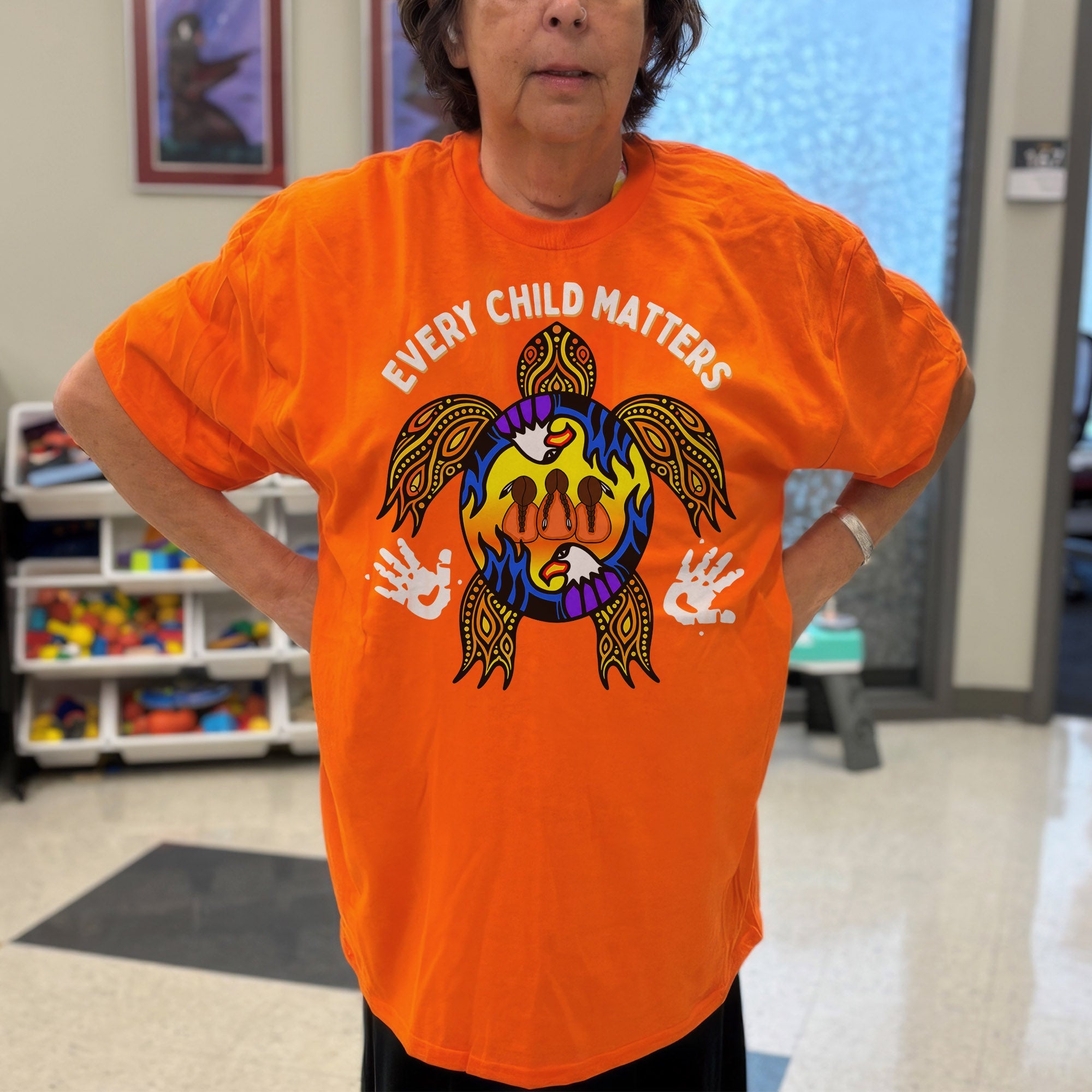 Carried by the Sacred Turtle – Every Child Matters Orange Unisex T-shirt/Hoodie/Sweatshirt