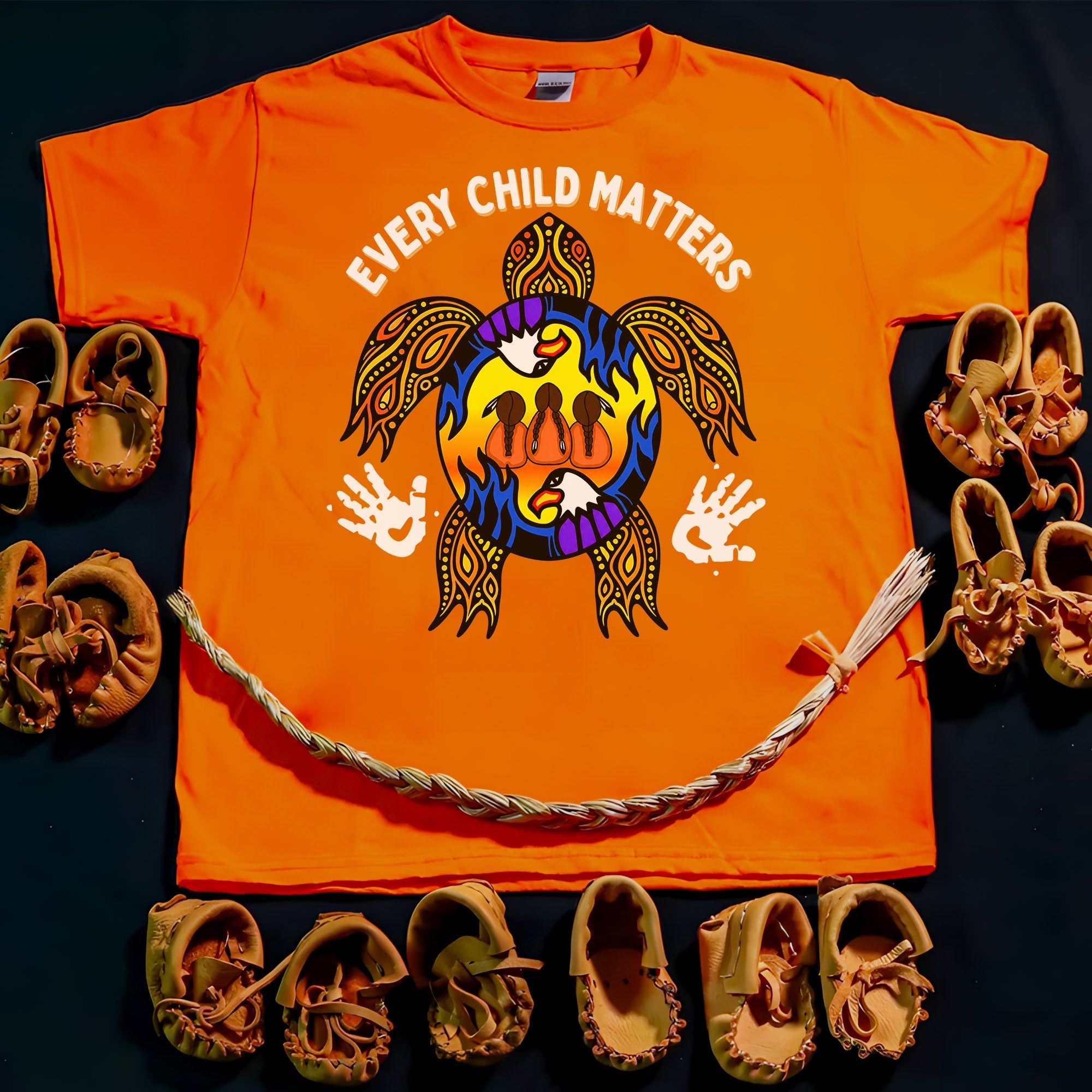 Carried by the Sacred Turtle – Every Child Matters Orange Unisex T-shirt/Hoodie/Sweatshirt