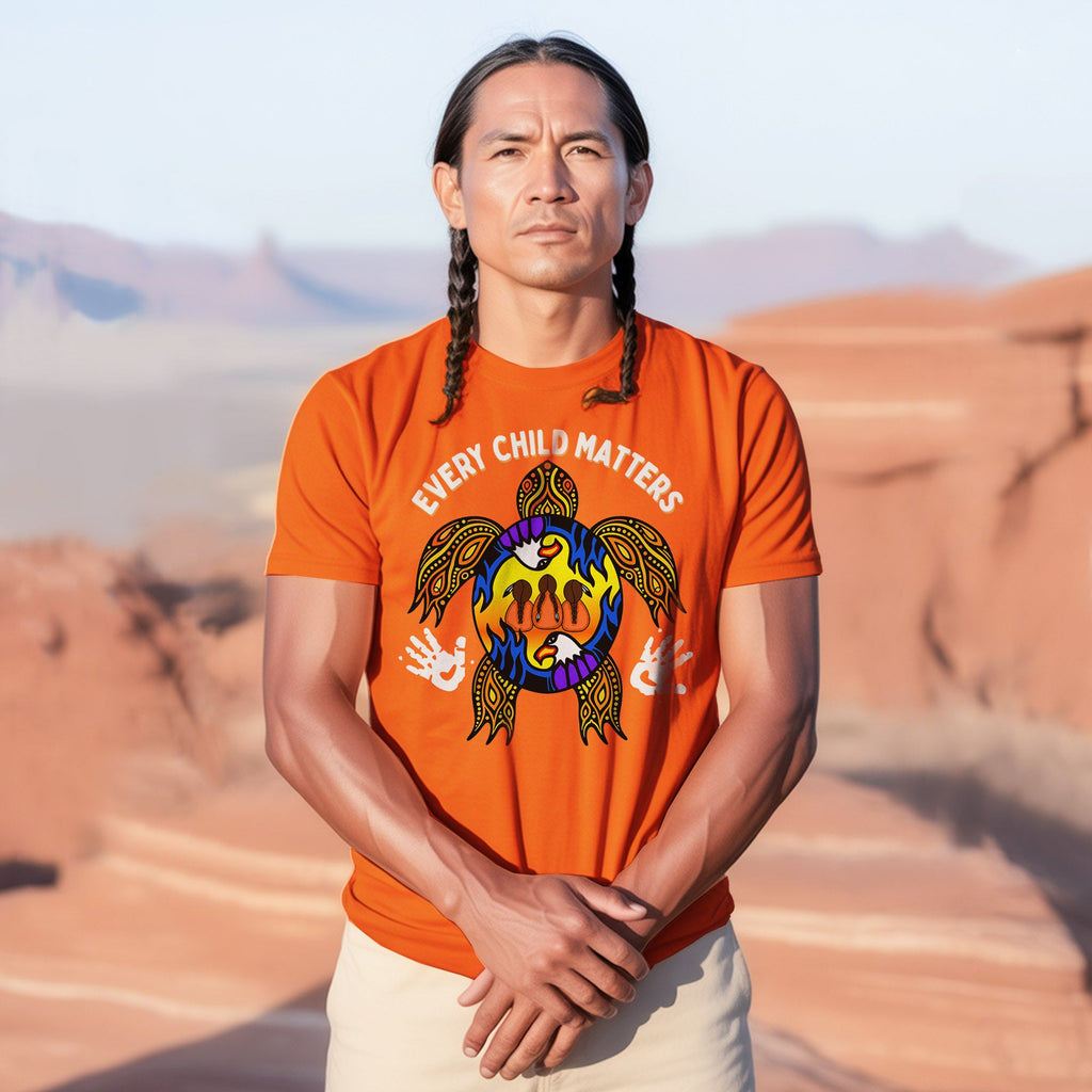 Carried by the Sacred Turtle – Every Child Matters Orange Unisex T-shirt/Hoodie/Sweatshirt