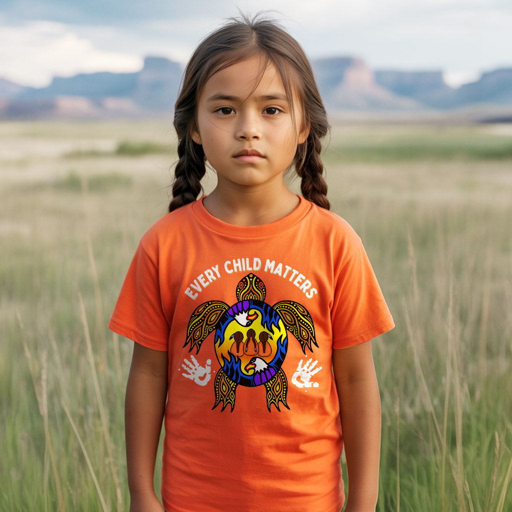 Carried by the Sacred Turtle – Every Child Matters Orange Unisex T-shirt/Hoodie/Sweatshirt
