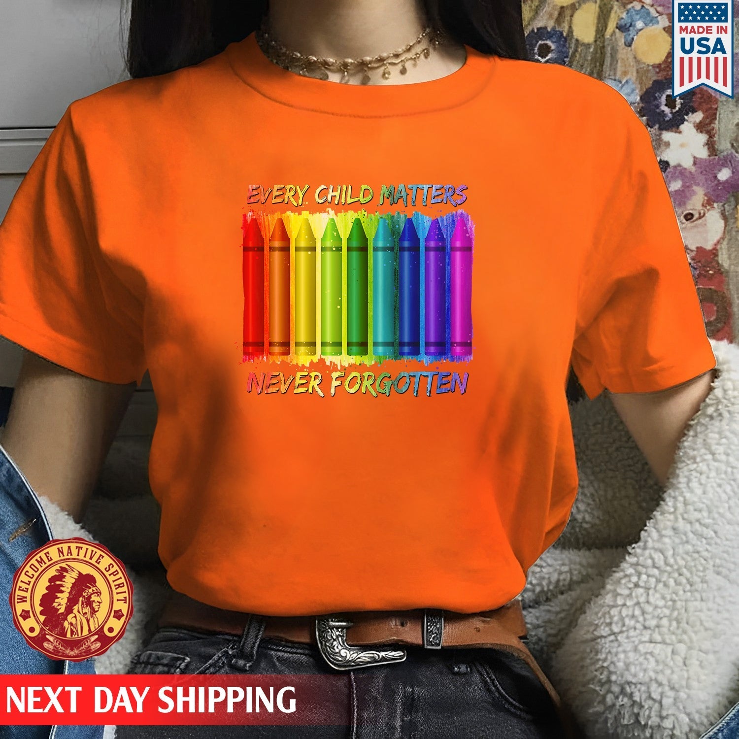 Every Child Matters Never Forgotten Crayons Colors For Orange Day Unisex T-shirt/Hoodie/Sweatshirt