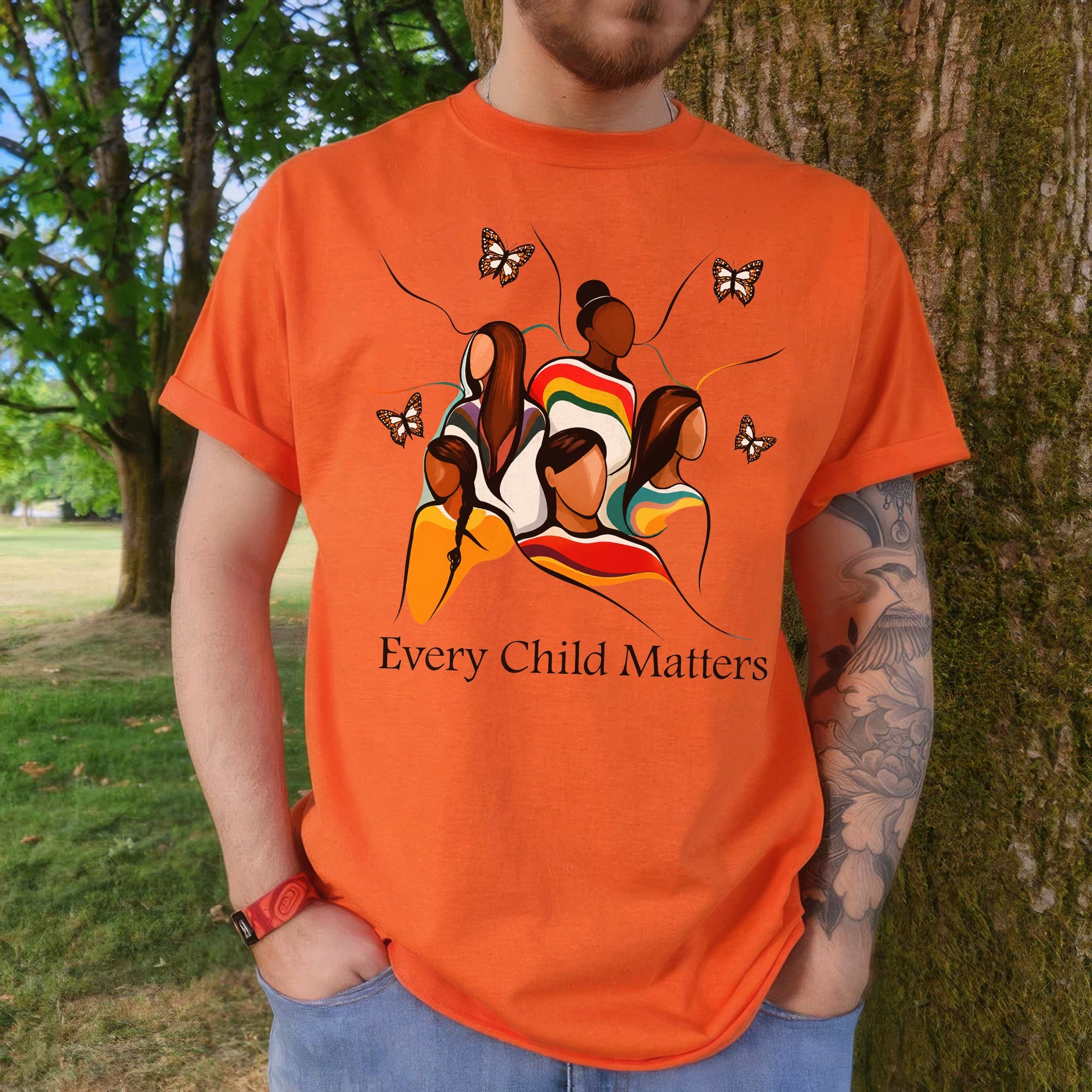 The Circle Remembers Every Child - Indigenous Children & Butterfly Remembrance Unisex T-shirt/Hoodie/Sweatshirt