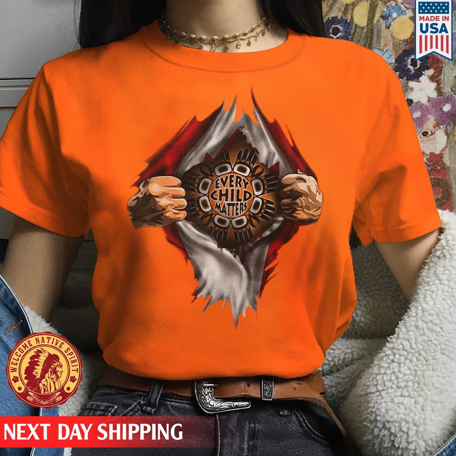 Every Child Matters Two Hand Strong For Orange Shirt Day Unisex T-shirt/Hoodie/Sweatshirt