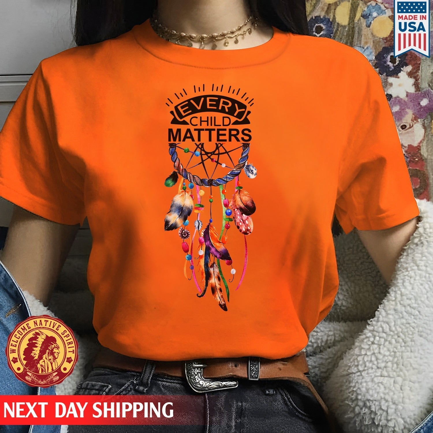 Every Child Matters Dreamcatcher Orange Shirt Day Unisex T-shirt/Hoodie/Sweatshirt
