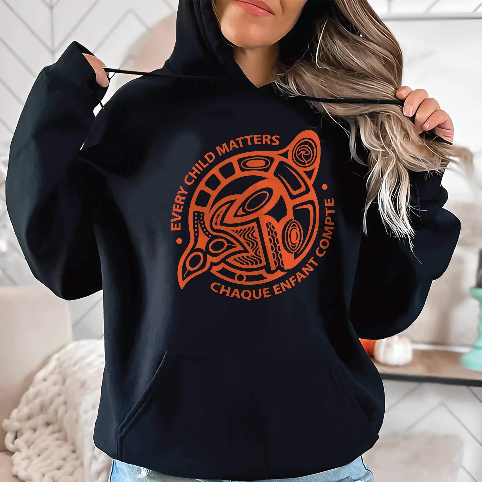 Every Child Matters Chaque Enfant Compte – Indigenous Turtle Orange Shirt Day Unisex T-shirt/Hoodie/Sweatshirt